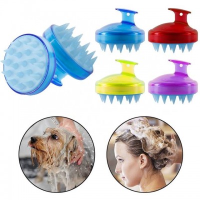 Spa Slimming Massage Brush Silicone Head Body Shampoo Scalp Massage Brush Comb Hair Washing Comb Shower Bath Brush