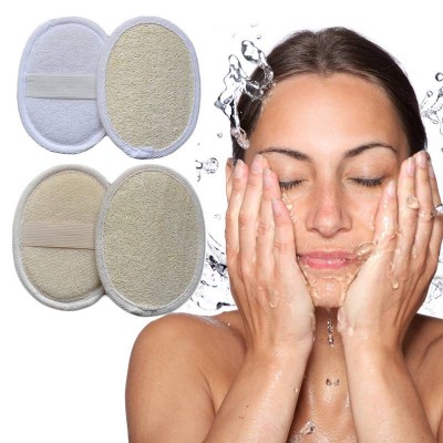 Natural Luffa Facial Cellulose Sponge Skin Disc Pads Male Female Face Cleaning Brush Baby Care Exfoliator